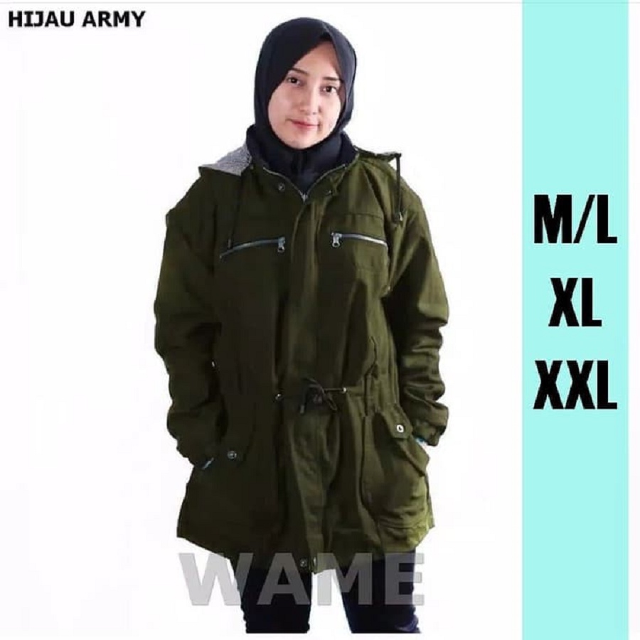 Jaket Parka Wanita Kasual / Jaket Parka Cewek / Jaket Parka Muslimah ML-XXXL