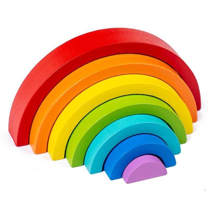 mainan anak  Mainan Anak Montessori Rainbow Bridge Children Stacking Block Edukasi(D6Q9) mainan anak
