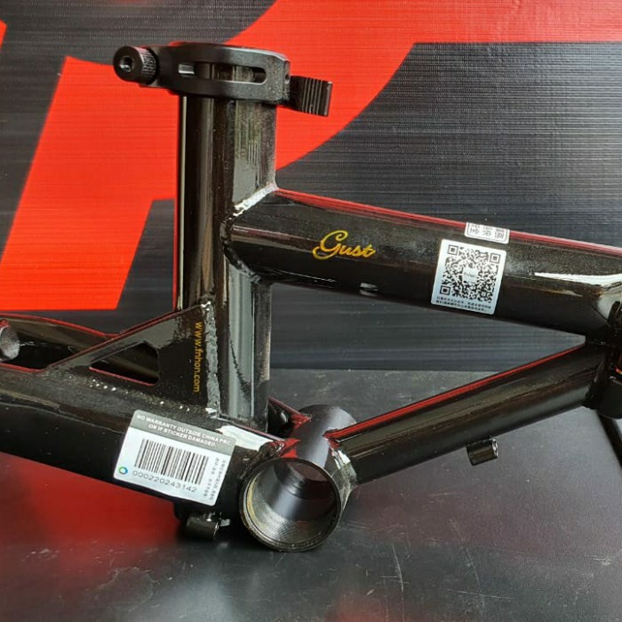 Frame fork handlepost FNHON Gust Black gold Hitam emas sepeda lipat