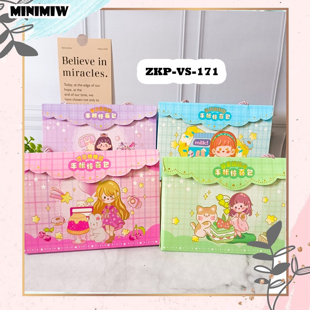 SET Sticker Kode SZ-65 (Paper Bag Stiker wsn001) Set Daily Manual Cute Pattern Decorative Tape Sticker STIKER WASHI TAPE