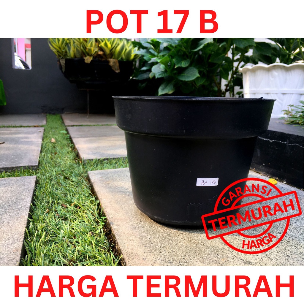 Pot Bunga Murah/ Pot Tanaman / Pot Plastik hitam uk 17 Besar