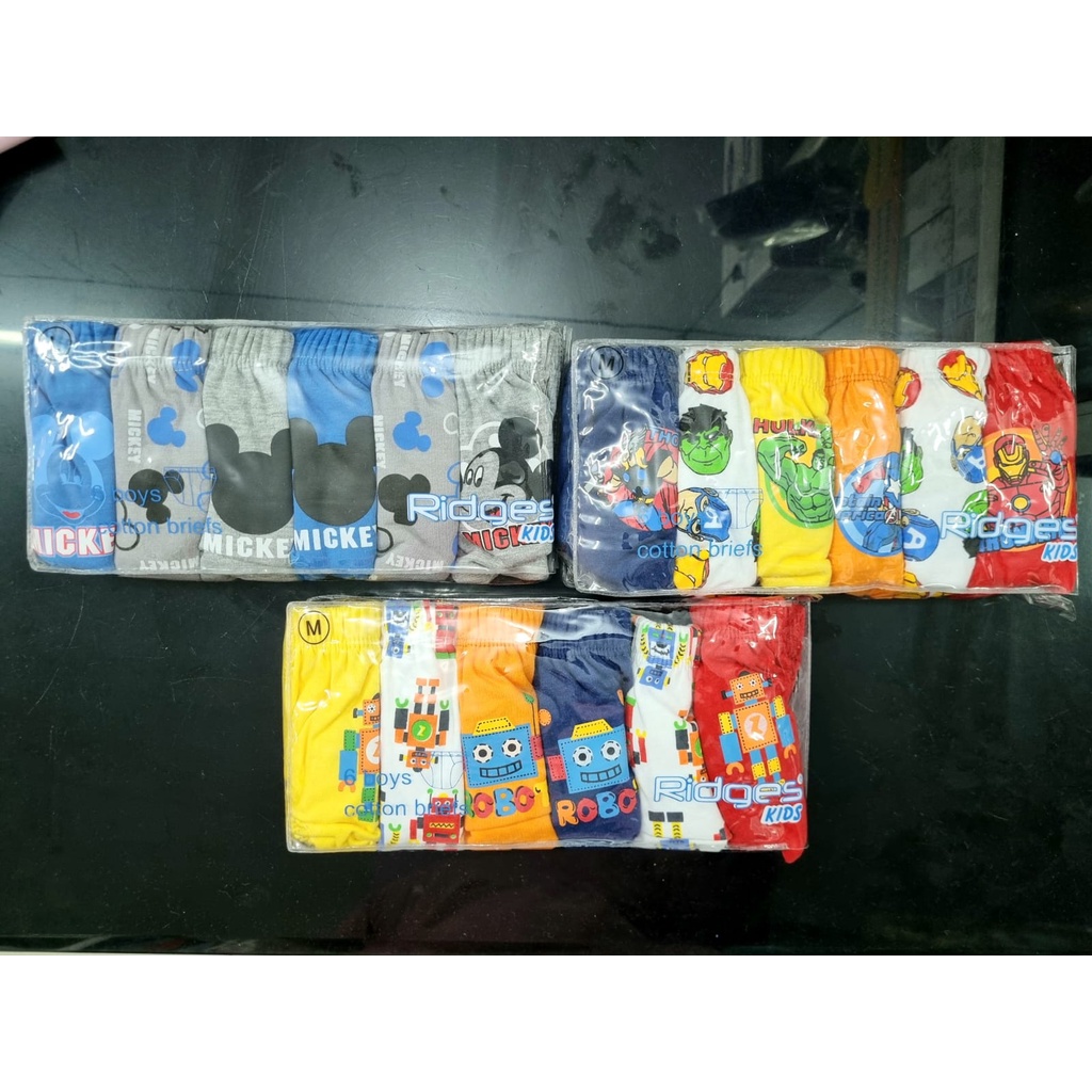 Celana Dalam Anak Laki-laki - RIDGES Celana Dalam Anak Karakter 6pcs