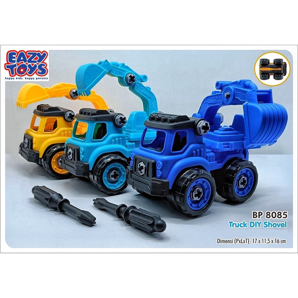 Mainan Anak DIY Assemble Truck Truk Rakit Konstruksi Shovel BP8085