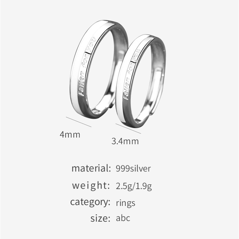 Cincin couple Sterling silver S925-fallen for you cincin Pasangan cincin fashion  perak asli S925 Original Arctic Deer