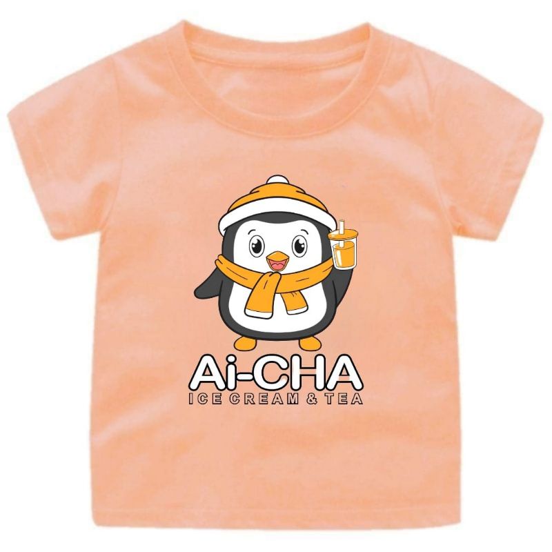 Baju Boneka Ai-CHA EsCream Anak Cewek-Cowok 1-12Tahun uk.S.M.L.XL.XXL.3XL//Atasan kaos Anak Viral Es Cream Ai-cha