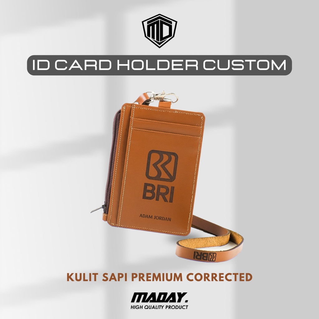 

ID Card Holder Kulit Nametag kulit asli bisa gravir nama dan logo perusahaan
