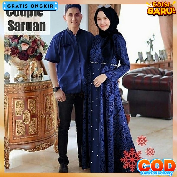 Bju Pesta Lamaran Murah Gamis Kopelan Dewasa 2023 Set Muslim Gms Couple Cwo Cwe Elegan Buju Copel Pa