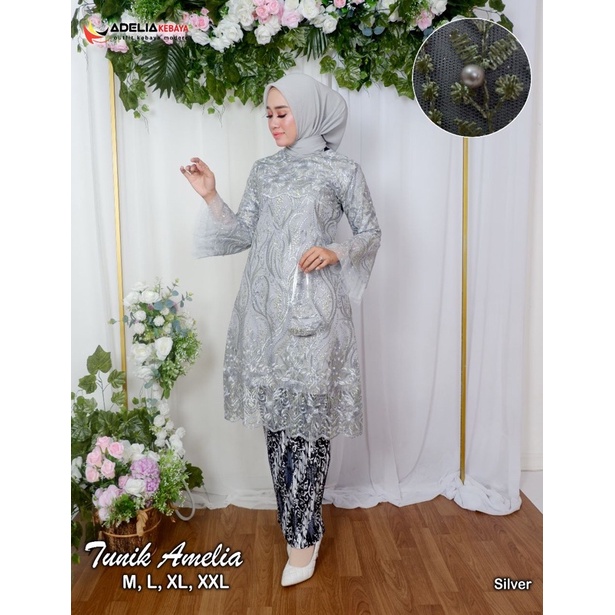 Kebaya Tunik Amelia AD / Kebaya Modern Pesta / Tunik Brukat / Wisuda