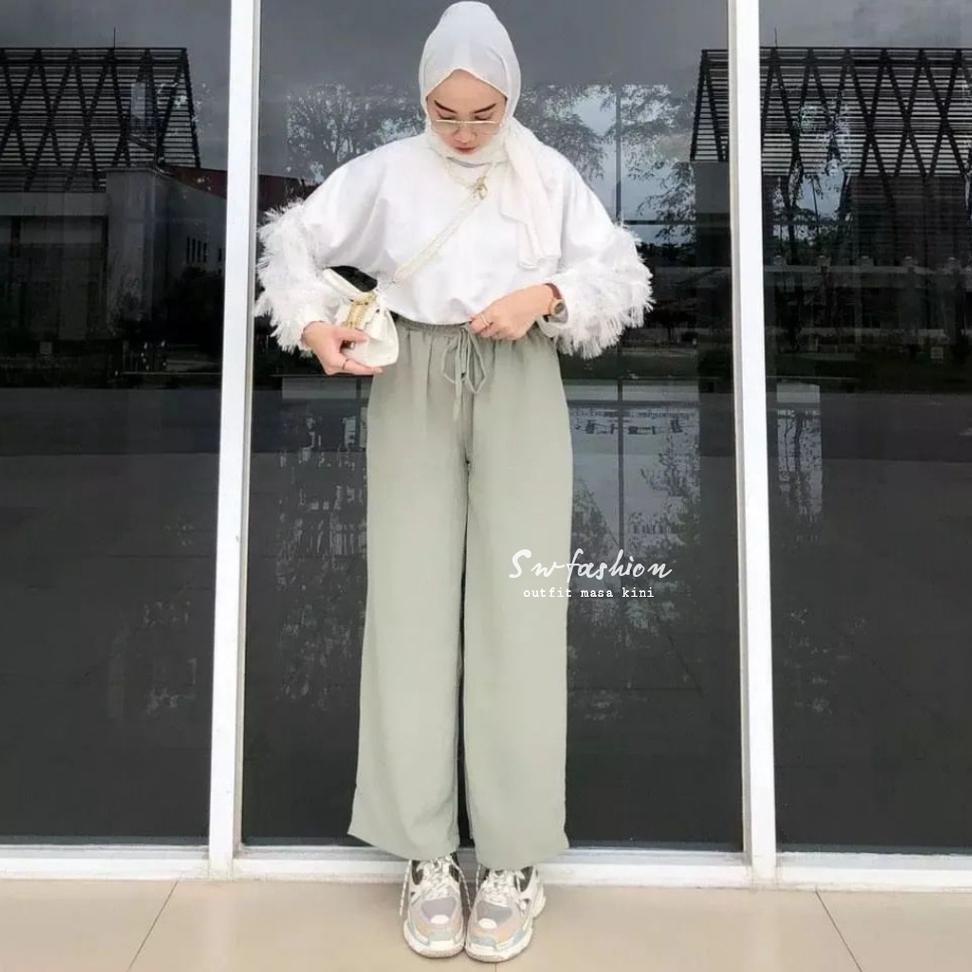 HOT SALE Kulot Crinkle - Celana kulot jumbo - Kulot crinkle - kulot Crinkle Flowy