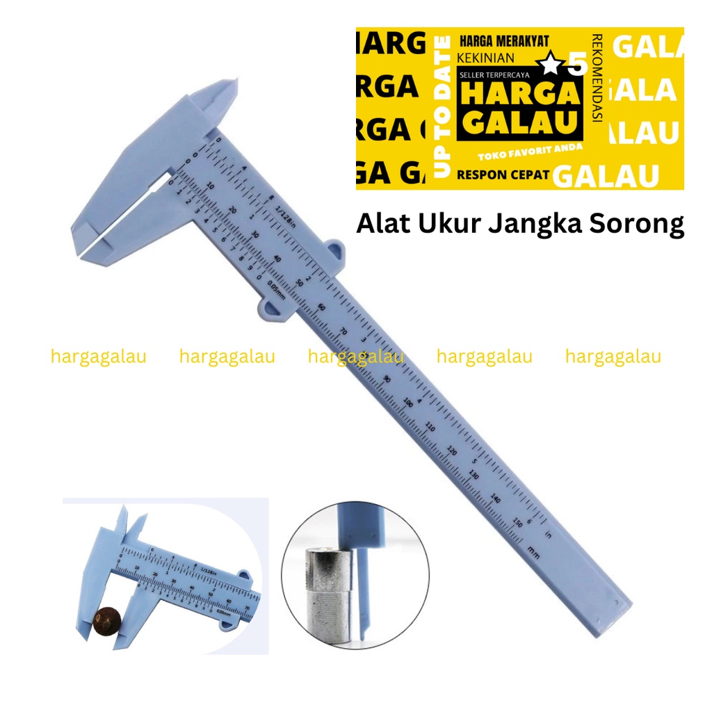 Jangka Sorong Alat Ukur Plastik 150mm Blue /  tool saat Custoom Gunpla Vernier Caliper Gauge Micrometer pengaris