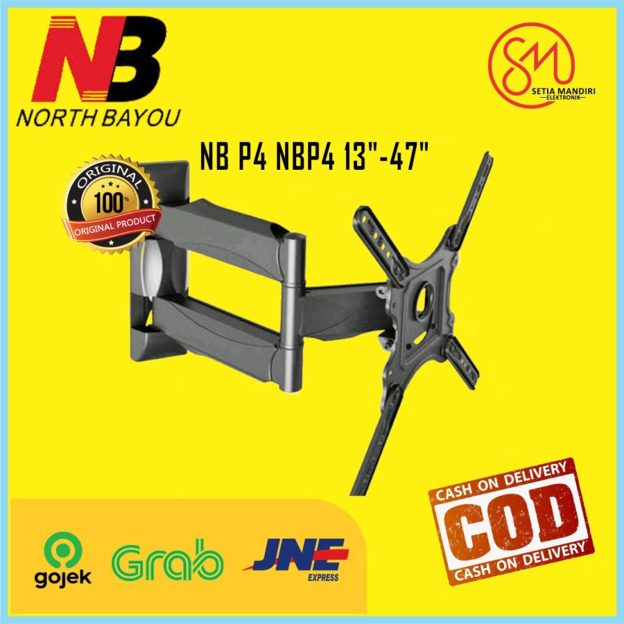 Bracket TV Monitor LED LCD North Bayou NB P4 NBP4 13"-47" Tilt Swivel