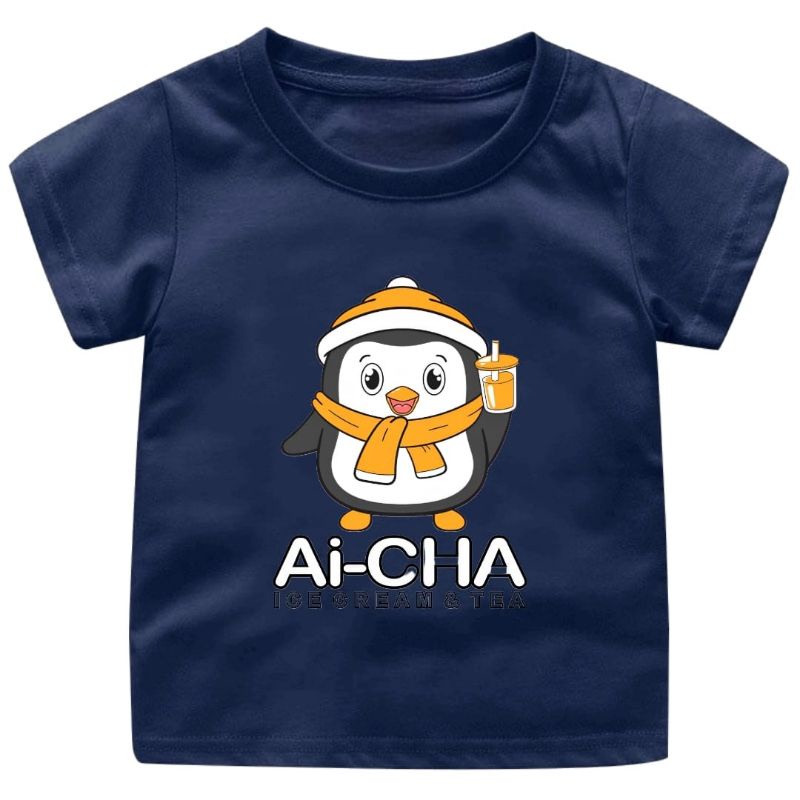 Baju Boneka Ai-CHA EsCream Anak Cewek-Cowok 1-12Tahun uk.S.M.L.XL.XXL.3XL//Atasan kaos Anak Viral Es Cream Ai-cha