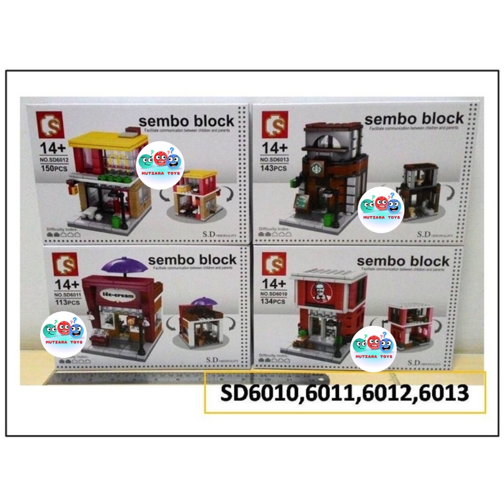 Mutiaratoys.Lego Sembo Block per set KFC,Haagen Dazs,McD,Starbuck