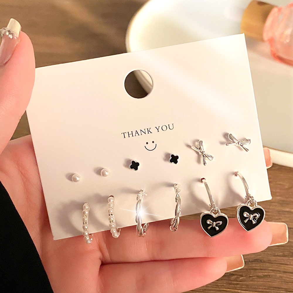 Fashion Set Anting Wanita Geometris Warna Silver Geometris Lingkaran Drop Earrings Untuk Wanita Brincos Trend Jewelry