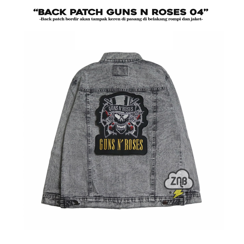 GUNS N ROSES PATCH BORDIR TEMPELAN JAHIT PATCH IRON COCOK DI PASANG DI BELAKANG JAKET