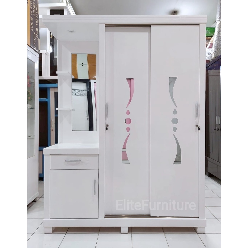 Lemari Baju 2Pintu + Meja Rias , Lemari Pakaian 2Pintu Dan Tollet , Lemari Baju 2Pintu Sliding , Mej