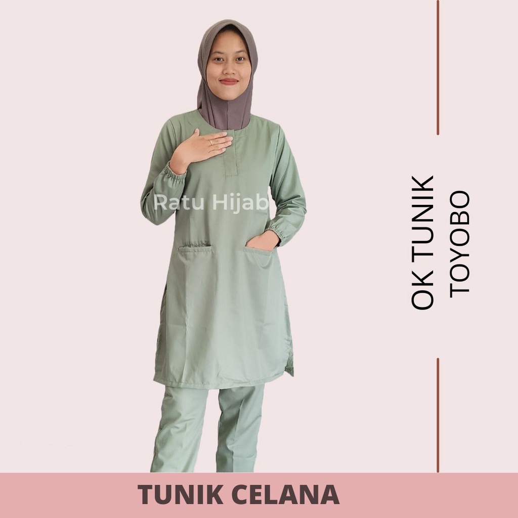 Baju OKA OK Tunik celana lengan panjang karet