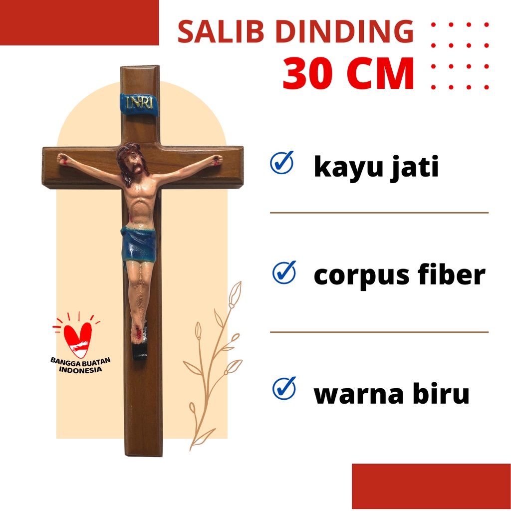 SALIB DINDING / GANTUNG, Kayu Jati dengan Corpus