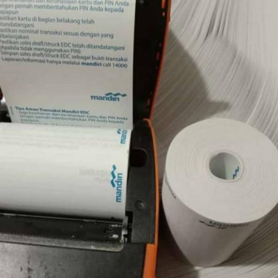 

Import ✨Terbaik✨ Kertas thermal EDC 57x40mm logo bank mandiri full Paket 1Pack isi 10Pcs/Roll kertas buruan