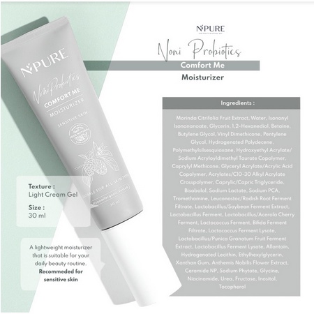 NPURE Paket Wajah NONI Probiotics (Sensitive Skin Series) | Cleanser | Toner | Moisturizer | Serum | Ampoule