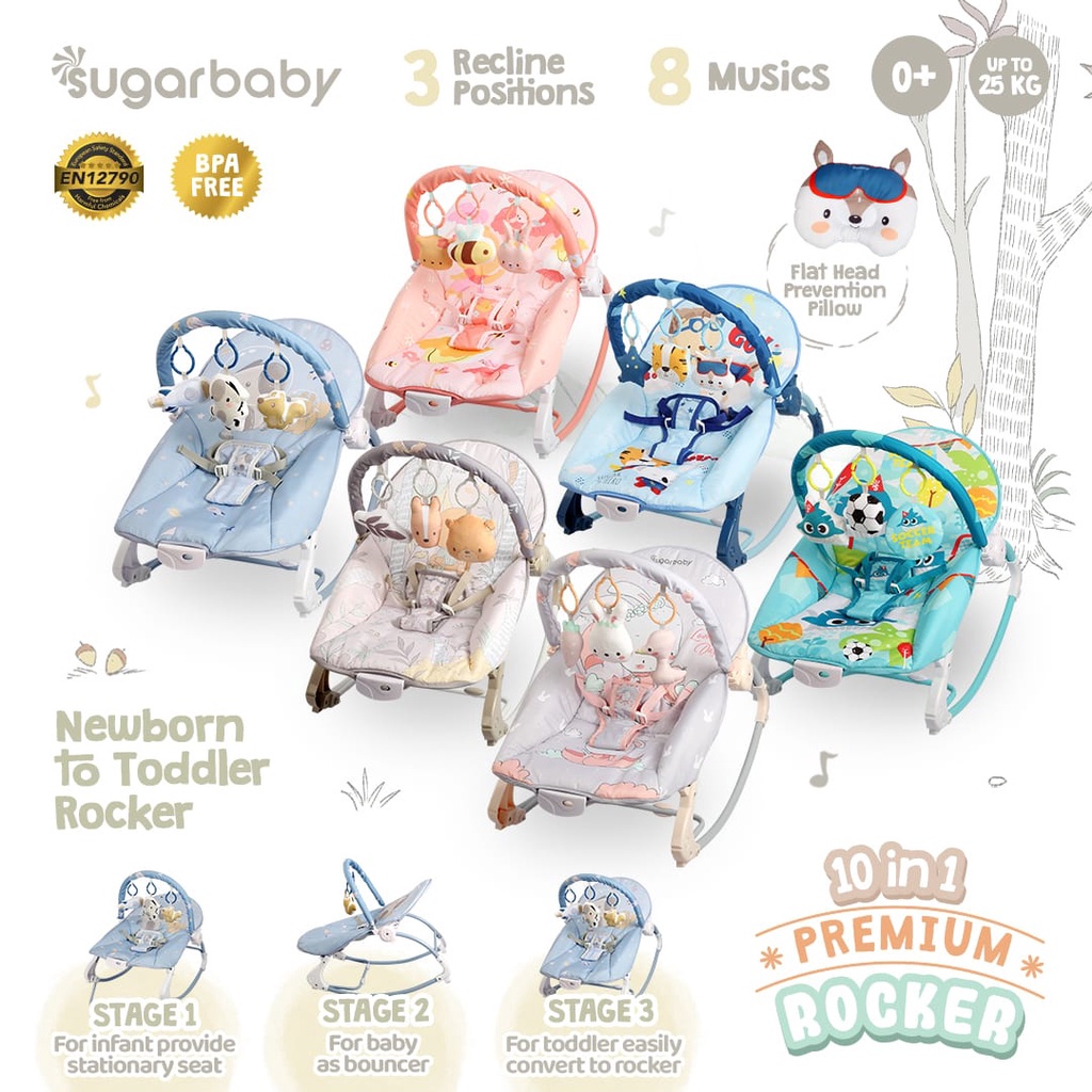 Sugarbaby Bouncer 10in1 Premium Rocker ( NEW )