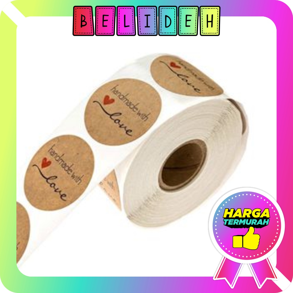 

☛BELIDEH☚ Sticker Thank You Roll Isi 500Pcs Self Adhesive Seal Label Roll Sticker Thank You 2.4Cm Stiker Ucapan Terimakasih Bulat Tempel Segel Order Packing Motif Bunga Love Serbaguna S058