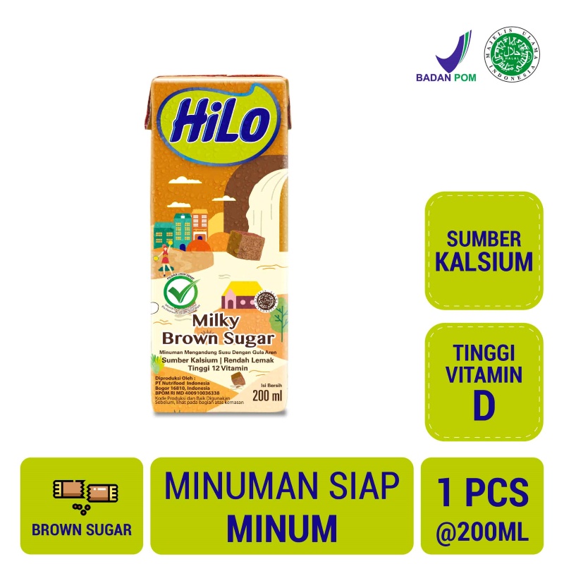 

Bravo Bojonegoro - HiLo Milky Brown Sugar RTD 200ml - Minuman Sumber Kalsium Rendah Lemak