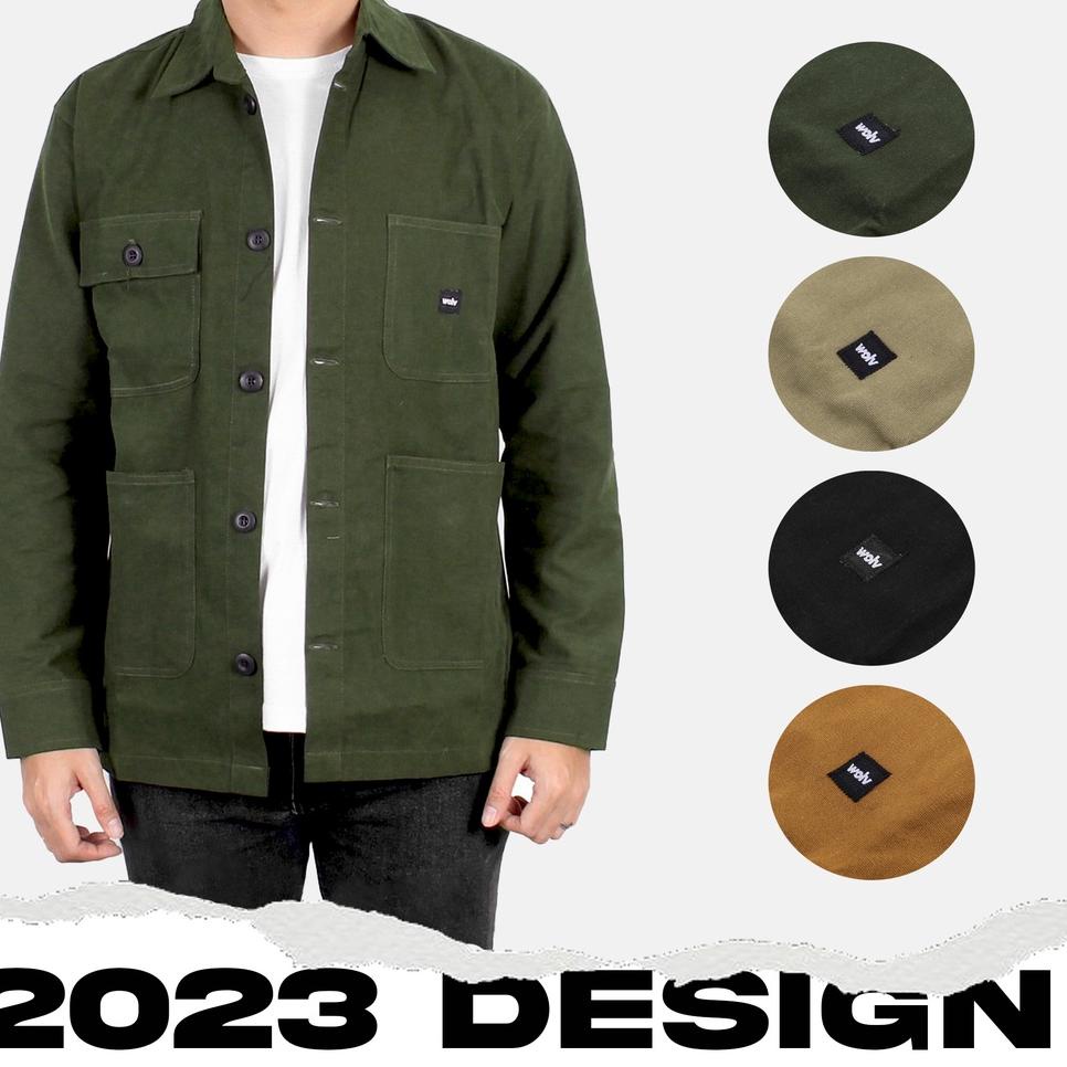 Special Price "ARTHUR" JAKET KANVAS / SEMI PARKA / JAKET TRUCKER KANVAS - 2 POCKET - GREEN ARMY