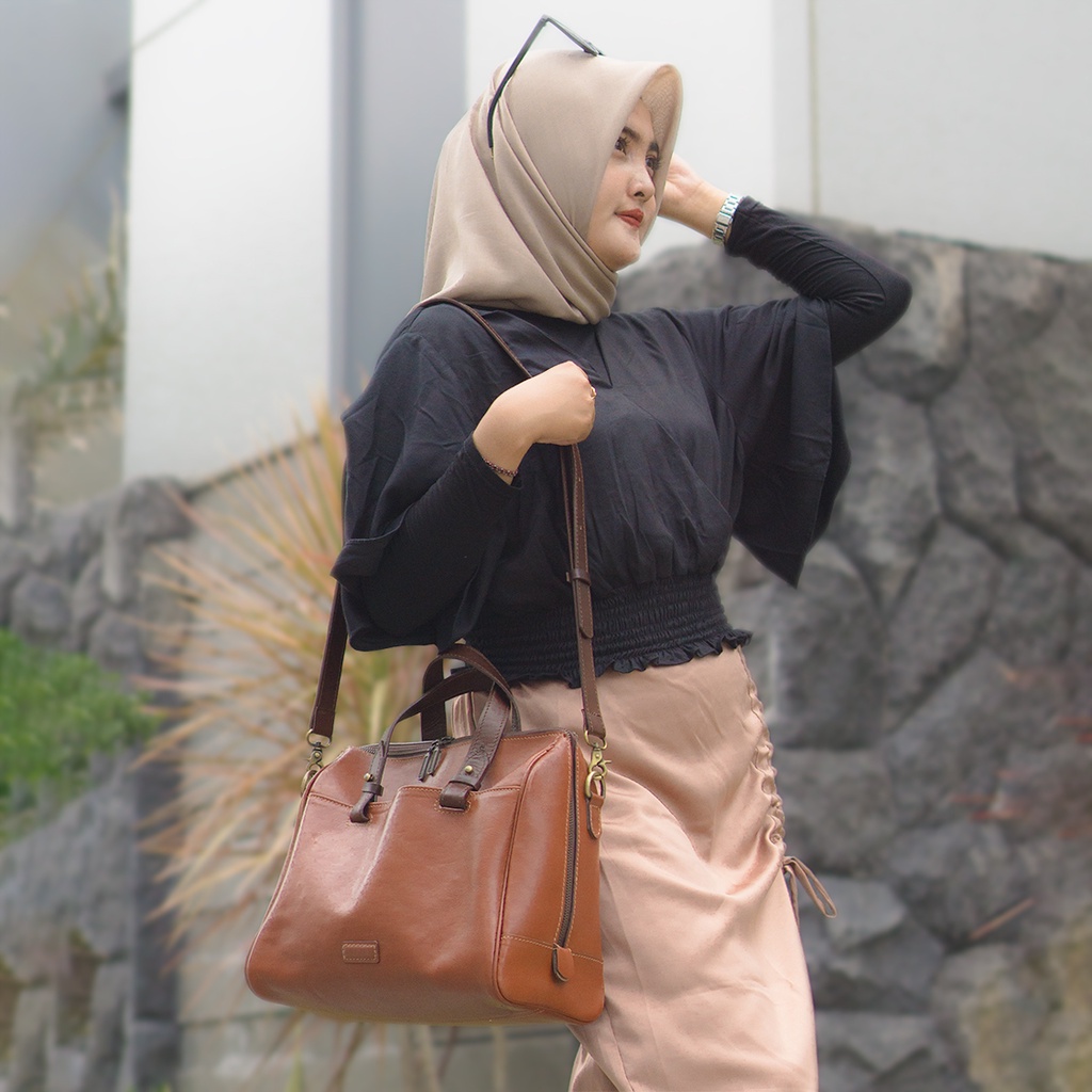 Lecari Nirnia XL Slingbag Tas Tangan Selempang Wanita Kulit Asli Leather