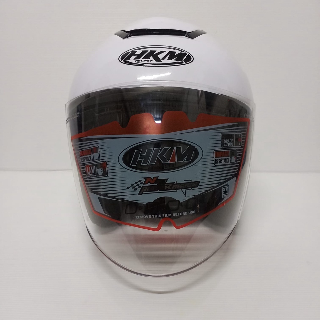 HELM KYOTO SOLID WHITE GLOSS HALF FACE SNI