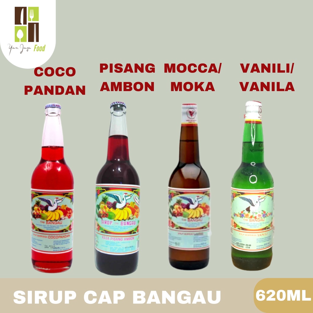 Sirup Cap Bangau Rasa Pisang Ambon/CocoPandan/Moka/Vanili/Vanila 620ml