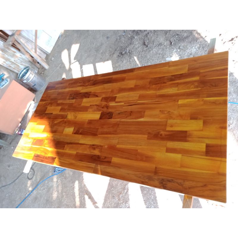 100X100 TEBAL 2 PAPAN MEJA LAMINASI JATI FINISHING