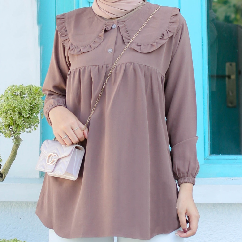 Atasan Wanita Audrey Blouse - Baju Wanita Atasan Blouse Korean Style - Atasan Muslim Wanita - Blouse Wanita