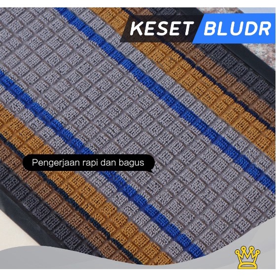 Keset Kaki Lantai Kamar Mandi Anti Slip Warna Motif Salur Keset Bludru 40x60 Cm