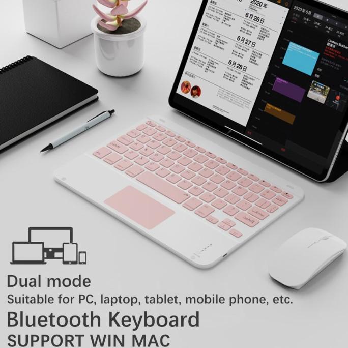 Keyboard Mouse Set Wireless Bluetooth Touchpad Untuk Tablet Android / [Cod]