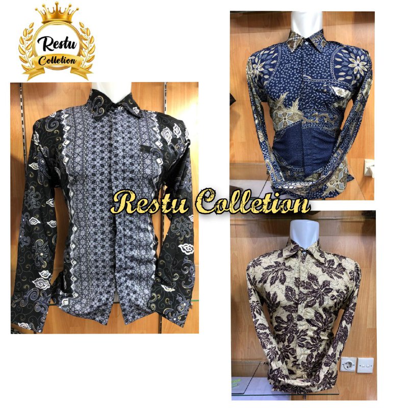 Kemeja Batik Pria Lengan Panjang / Batik Pria Murah / Seragam Batik Kantoran / Batik Kondangan / Motif Rasta