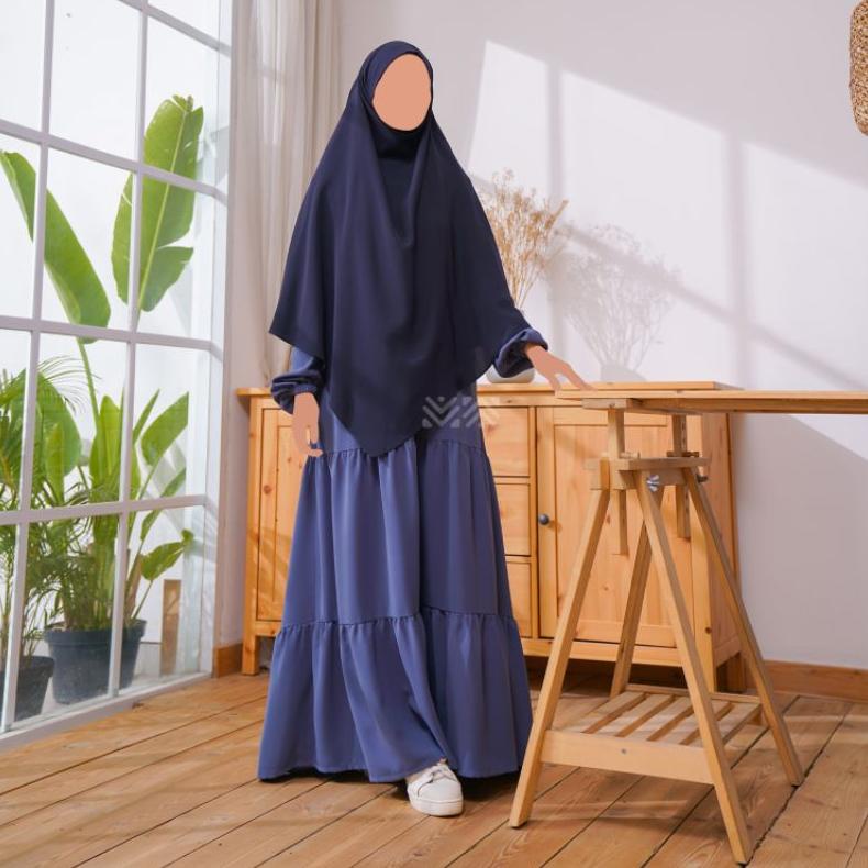 TERLARIS Gamis rampel Marra MargaW bahan Mina anti UV/ Marzan anti UV Murah