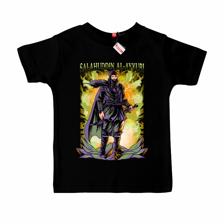SAKAZUKI Kaos Baju T Shirt Distro Anak Gambar Sahabat Nabi SALAHUDDIN AL-AYYUBI Dakwah Islam