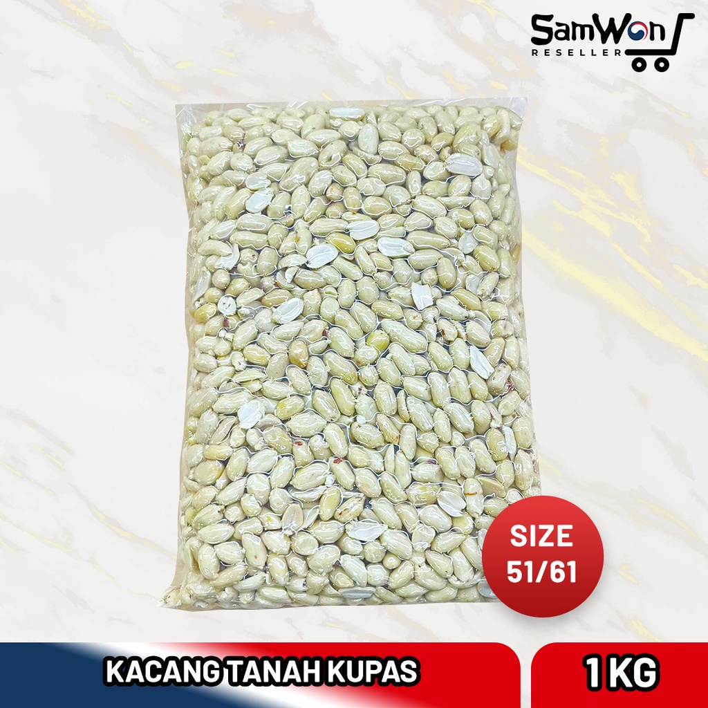 

Kacang Tanah Kupas Mentah 1Kg (Repack) Premium Bersih Ukuran Medium
