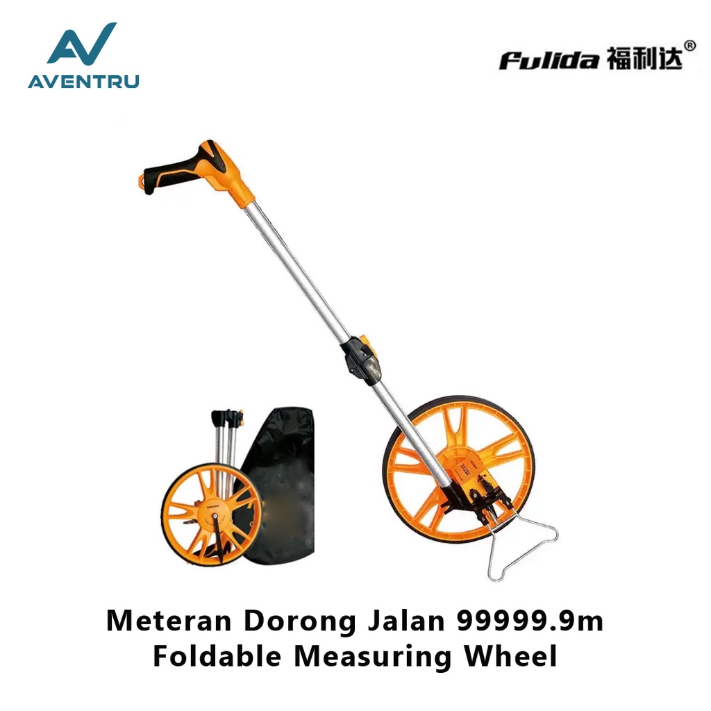 Roda Pengukur Meteran Jalan Berjalan Dorong Roda Walking Measuring Wheel