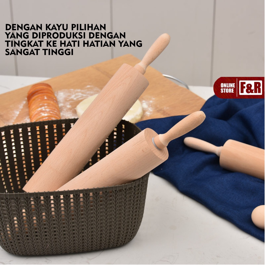 Penggiling Adonan Kue Kayu Mahoni Rolling Pin Gilingan Adonan Penggilas Adonan Roti Rol Kue