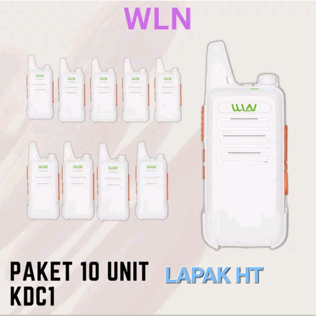 Paket 10 Unit HT Walkie Talkie WLN KD C1 Putih Handy Talky WLAN KDC1 UHF