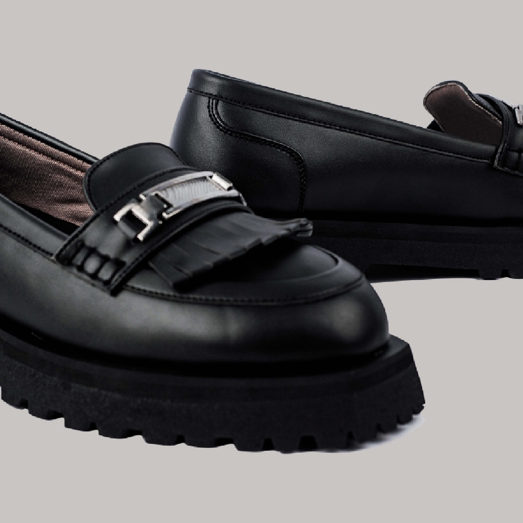 Debonaire - 024 Black | Sepatu Loafers Casual Formal Pantopel Chunky Ori Sporty Pria Wanita Cowok Cewek Footwear | NVR Navara FORIND