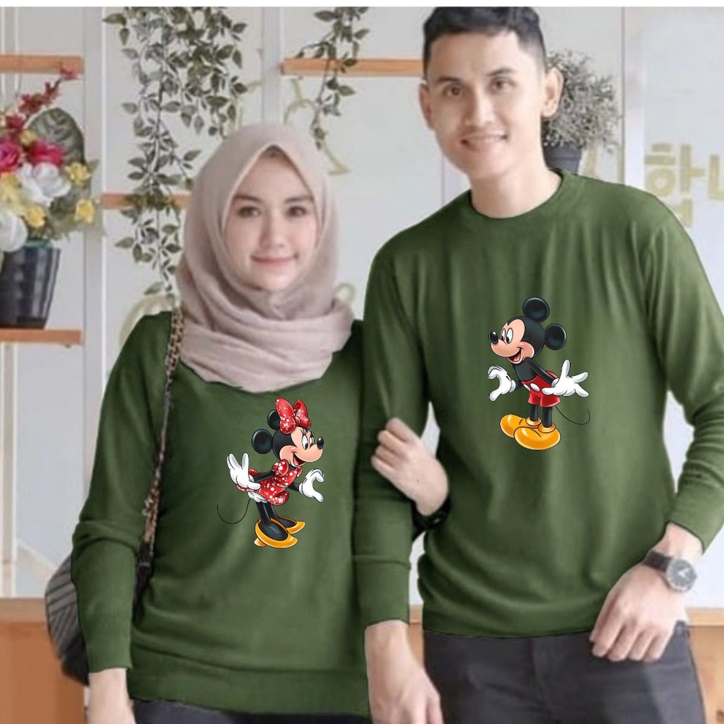 baju lengan panjang COUPLE M&amp;M / kaos distro trendy keren dan kekinian