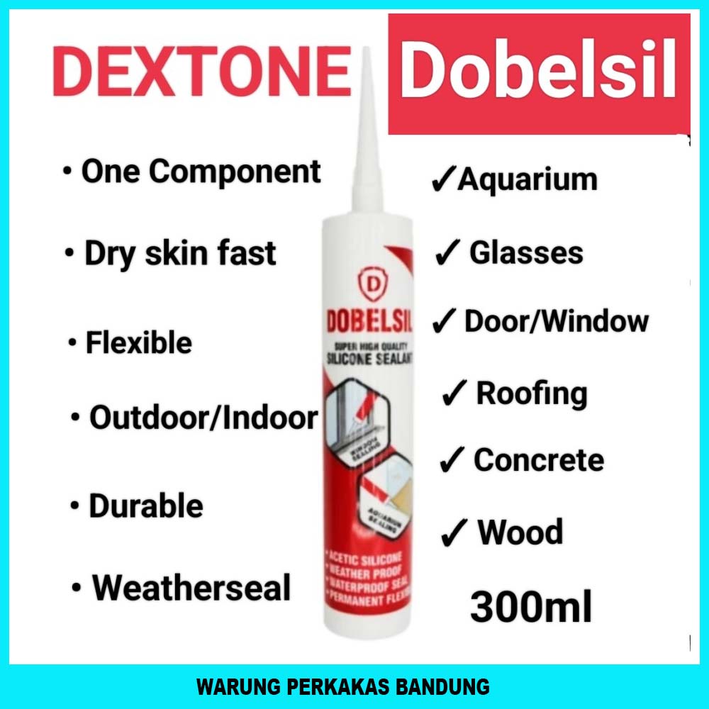 

Dextone Dobelsil Lem Silicone Sealant Lem Kaca Akuarium Aluminium 300 ML Putih / White