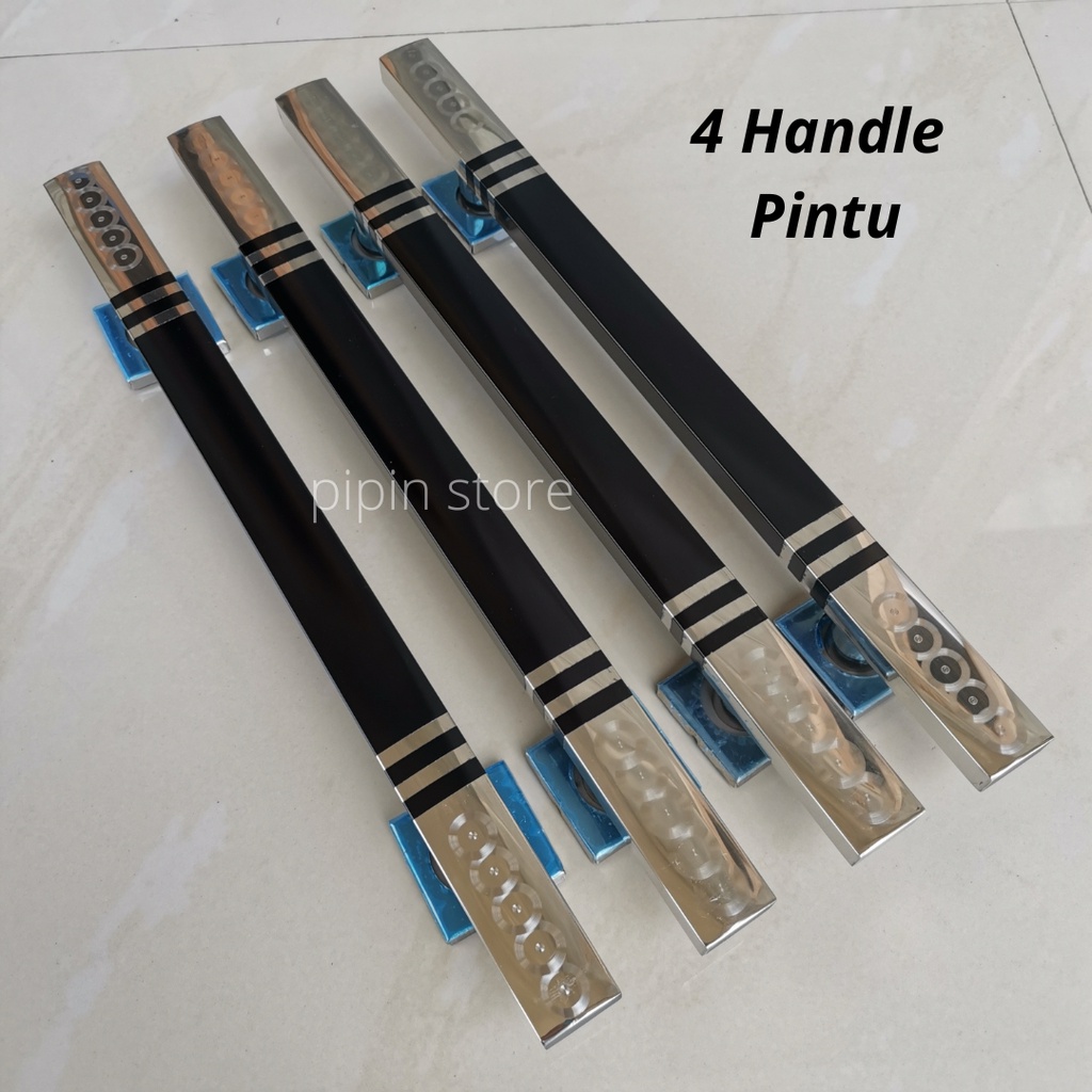 (4 pcs) Gagang Pintu Rumah 2 Pintu 45 cm - Handle Pegangan Pintu Buka 2 - Handle Sekenir Pintu 2 Muka Stainless Minimalis Terbaru