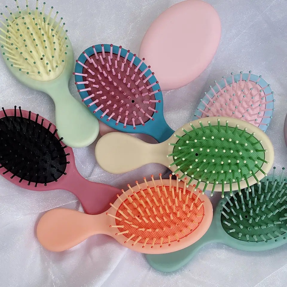 Sisir Gagang Anak Bahan Silikon Bentuk Oval Anti Kusut