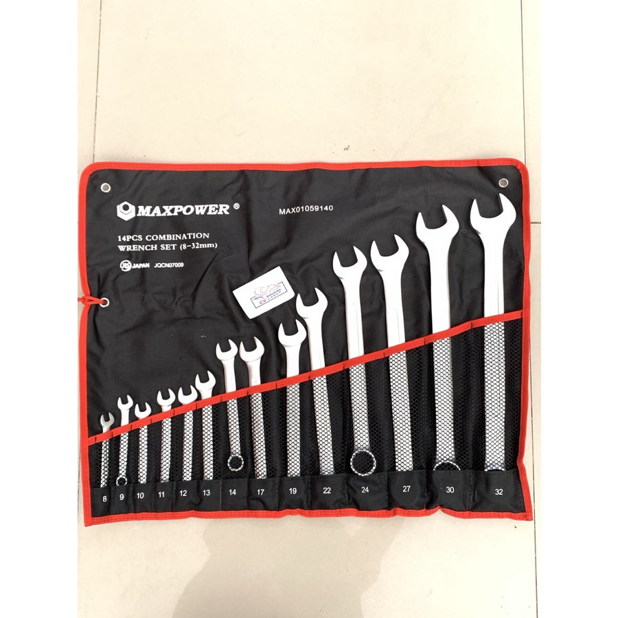 14 PCS COMBINATION WRENCH SET 8-32MM MAXPOWER KUNCI RING PAS
