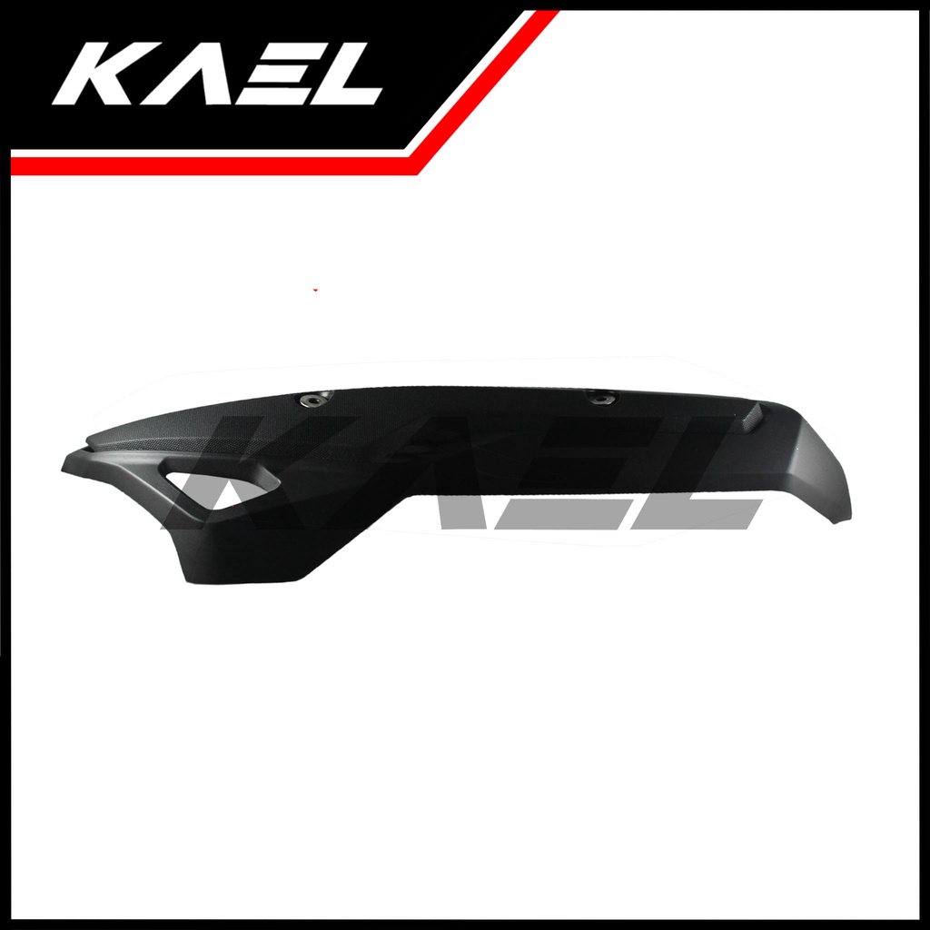 Cover Knalpot Honda Vario Techno 125 Old 2012-2014 &amp; Vario 125-150 New LED eSP 2015-2017 Karbon-Carbon-Hitam Polos Tutup-Tameng-Pelindung Kenalpot