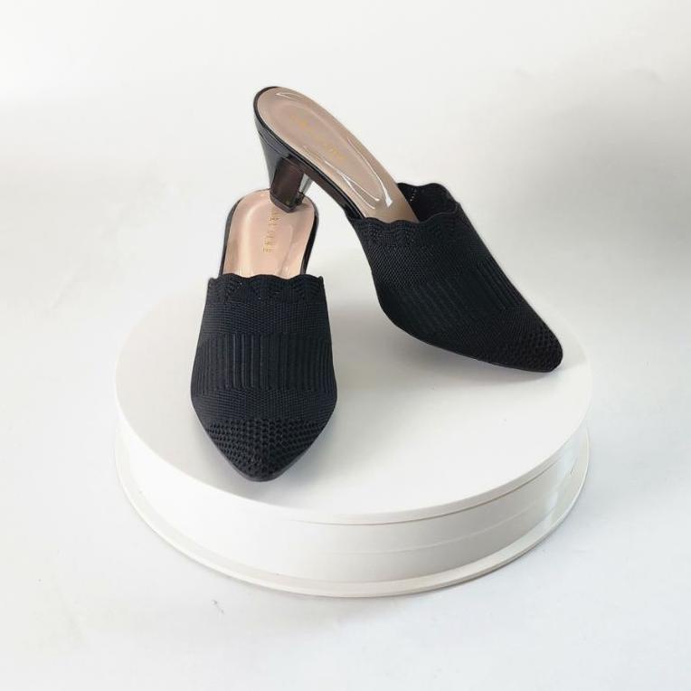TERMURAH Arlaine - Yurika Sepatu Rajut Wanita / Heels Wanita Import / Heels Selop / Heels 5cm